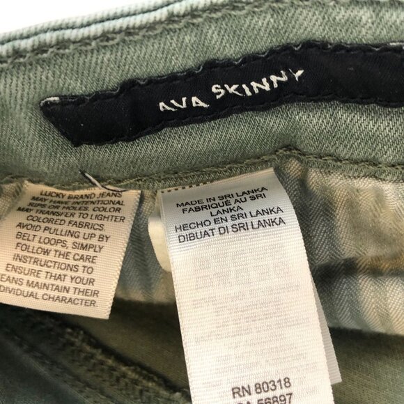 Lucky Brand Womens Jeans Size 4/56 Ava Skinny Ankle Frayed Hem Green Casual - Picture 3 of 16